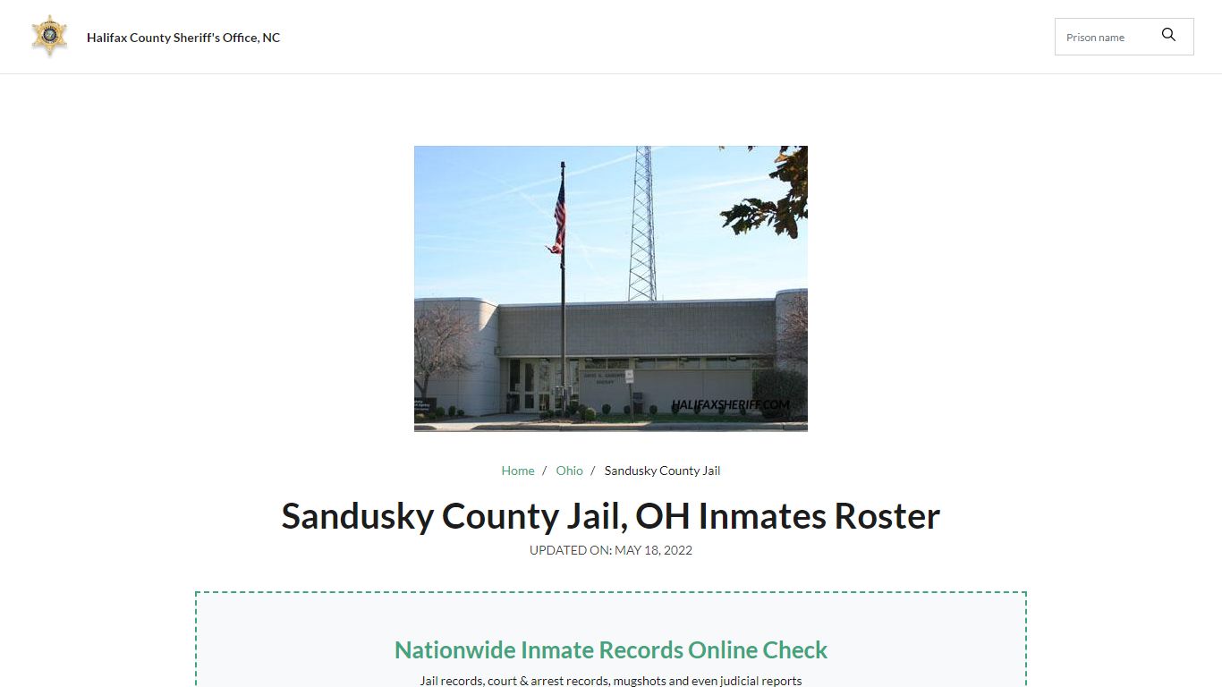 Sandusky County Jail, OH Jail Roster, Name Search